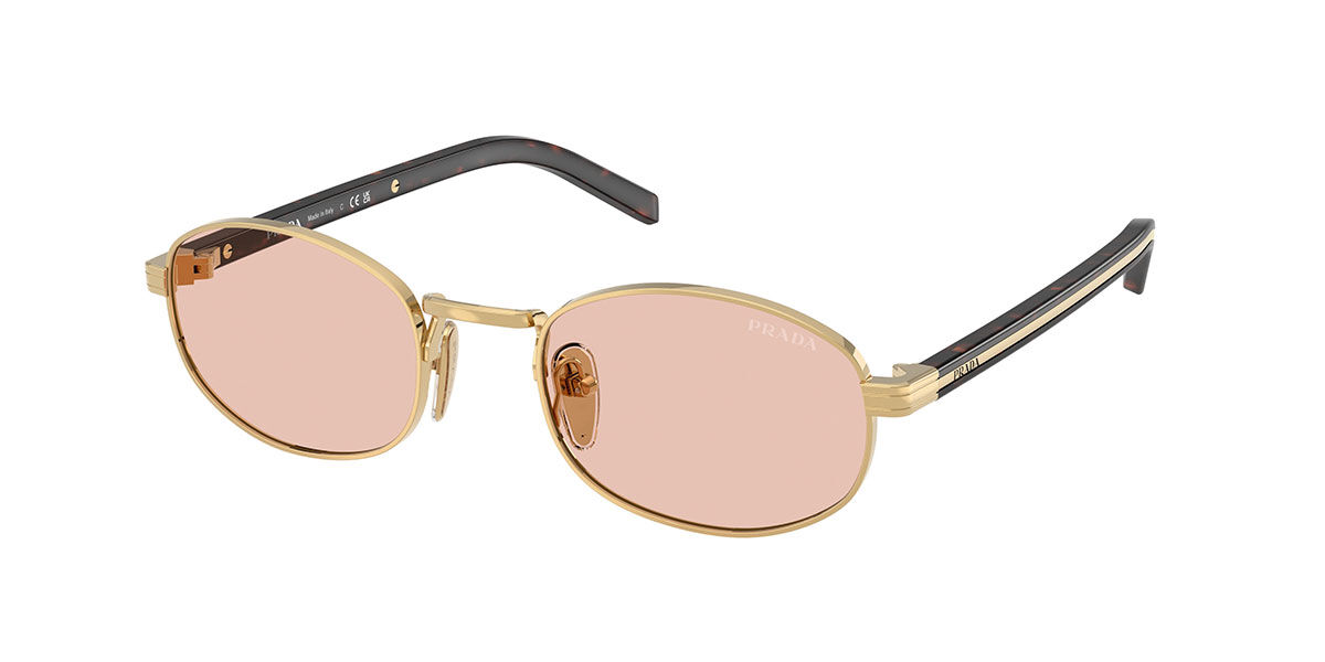 Prada PR B53S 5AK50V, Gold frame, Pink lenses