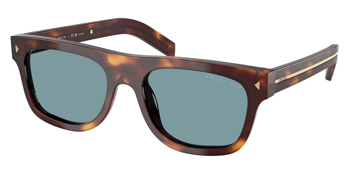 Prada PR B12S Polarized 15W04D, Tortoiseshell frame, Green Polarized lenses