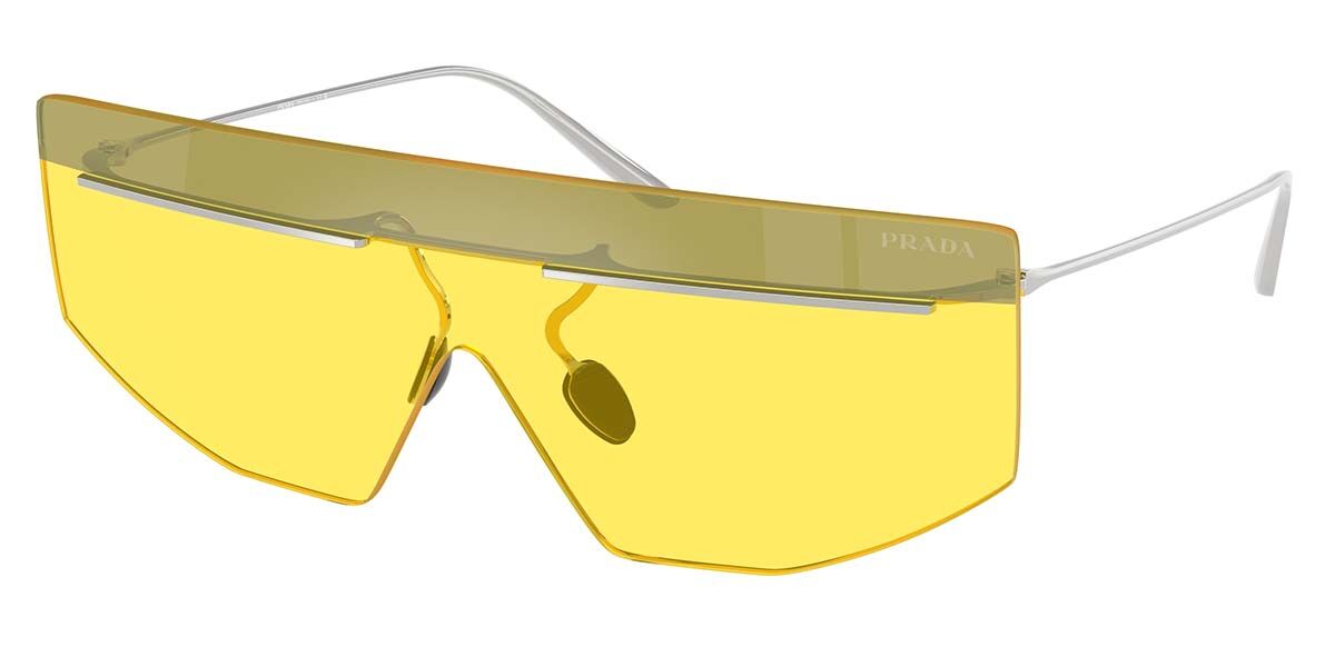 Prada PR B55S 1BC20O, Silver frame, Lemon Yellow/Silver lenses