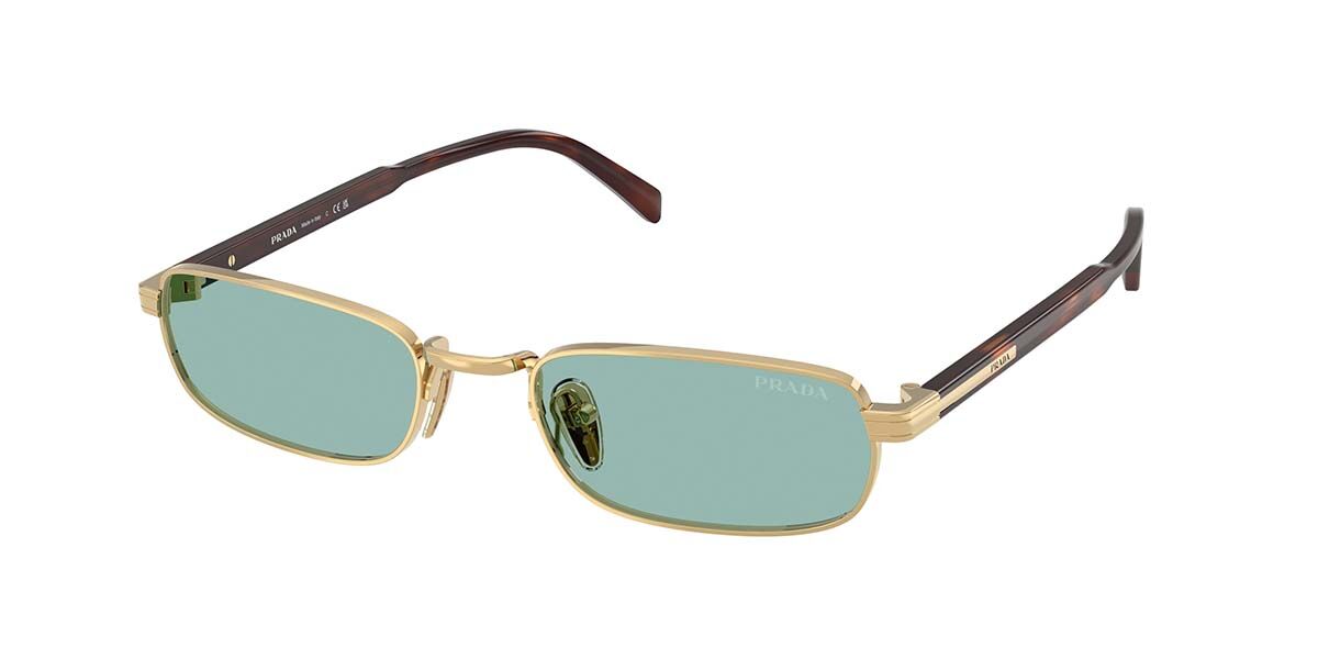 Prada PR B54S 5AK40K, Gold frame, Petrol Green lenses