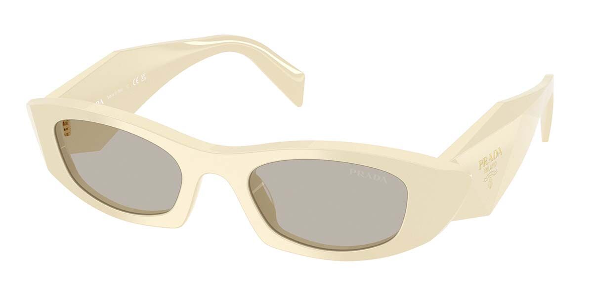 Prada PR B16S 21D5J2, White frame, Light Brown lenses