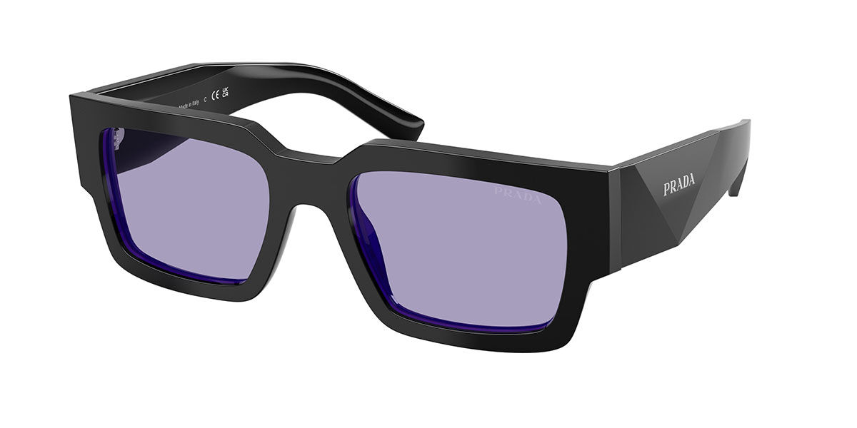 Prada PR B17SF Asian Fit 16K01O, Black frame, Violet lenses