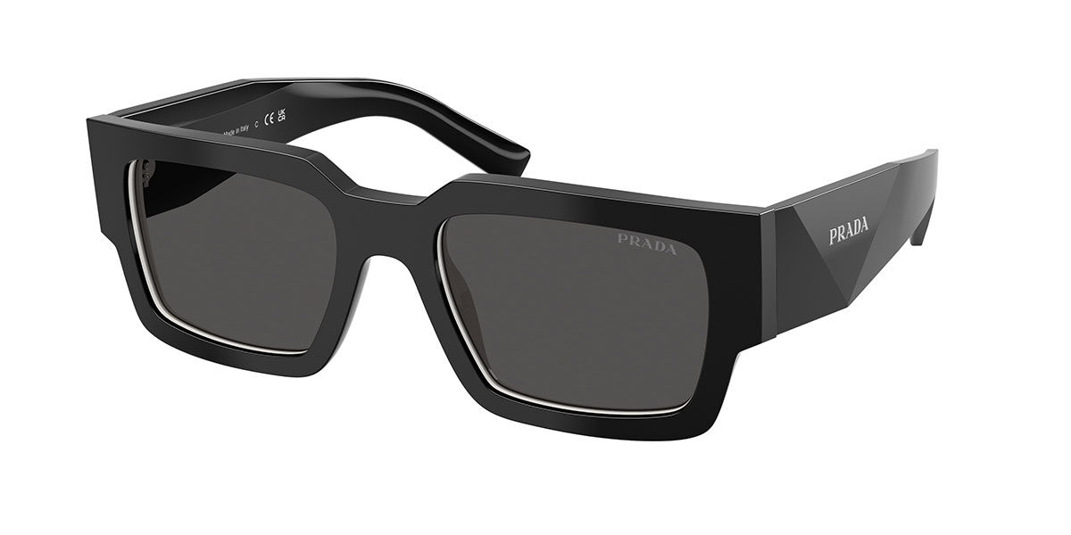 Prada PR B17SF Asian Fit 16K08Z, Black frame, Dark Grey lenses
