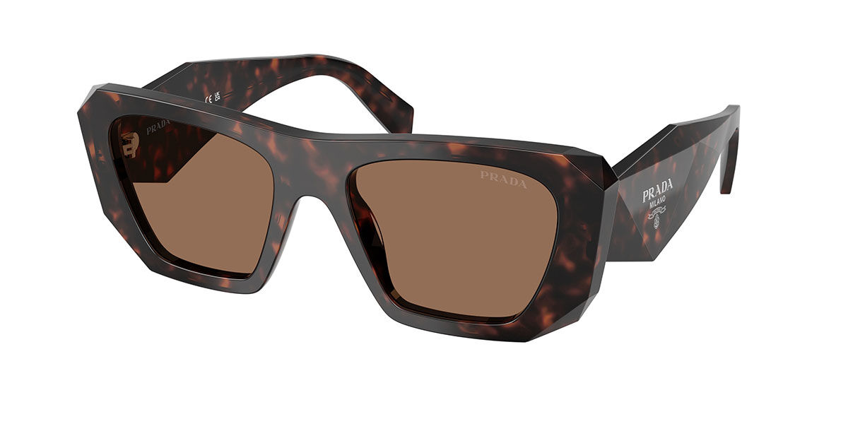 Prada PR B18SF Asian Fit 17N06B, Tortoiseshell frame, Dark Brown lenses