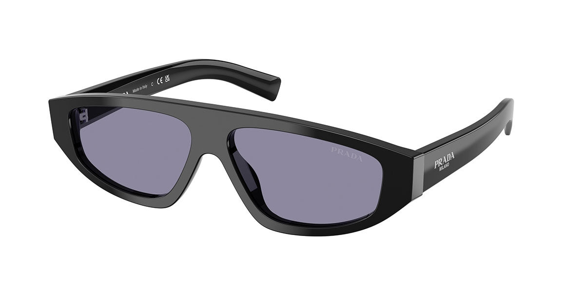 Prada PR C02S 16K50B, Black frame, Violet With Internal Silver Mirror lenses
