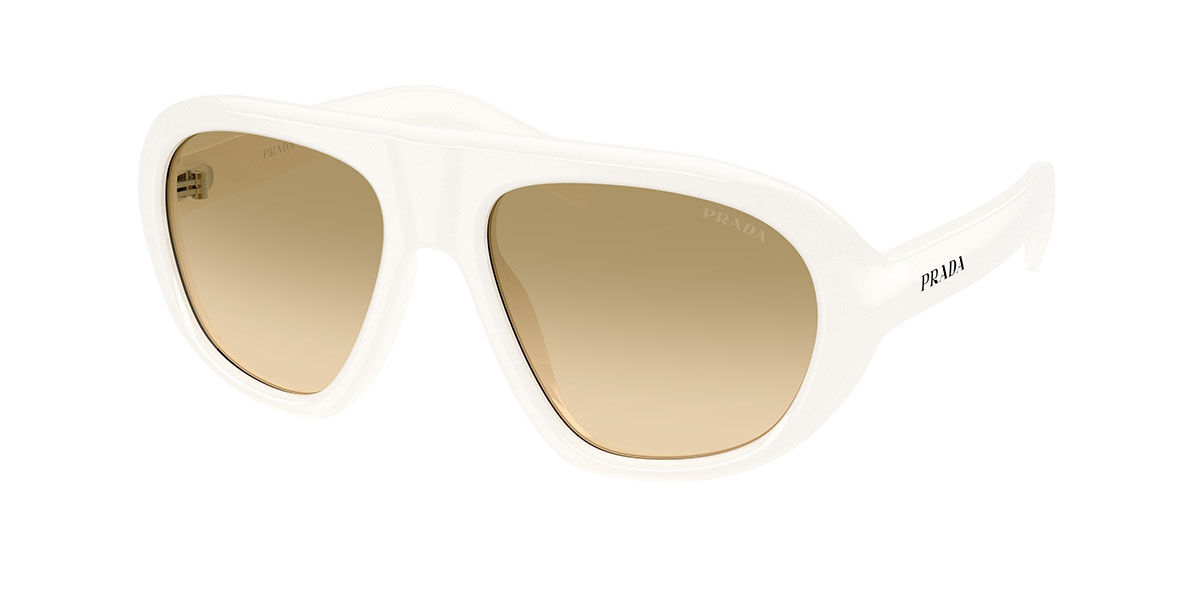 Prada PR C05S 17K20S, White frame, Yellow Gradient Brown lenses