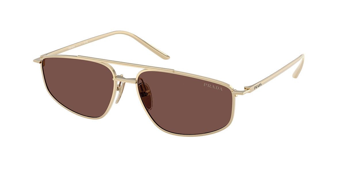 Prada PR C51S ZVN80T, Gold frame, Chocolate Brown lenses