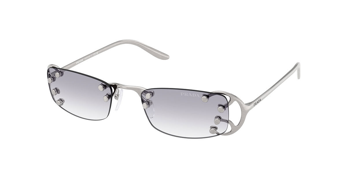 Prada PR C57S 28H40V, Silver frame, Gradient Dark Grey lenses