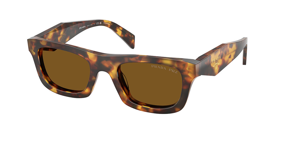 Prada PR C06SF Asian Fit Polarized 14L10U, Tortoiseshell frame, Dark Brown Polarized lenses