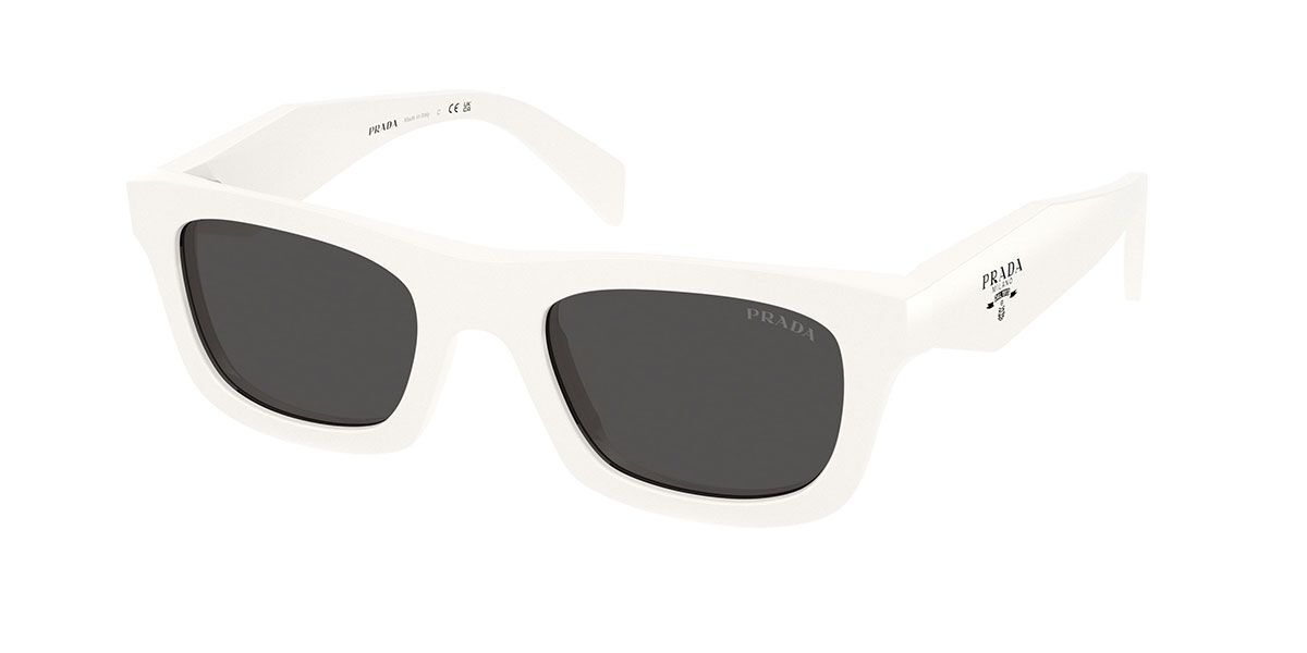 Prada PR C06SF Asian Fit 17K08Z, White frame, Dark Grey lenses