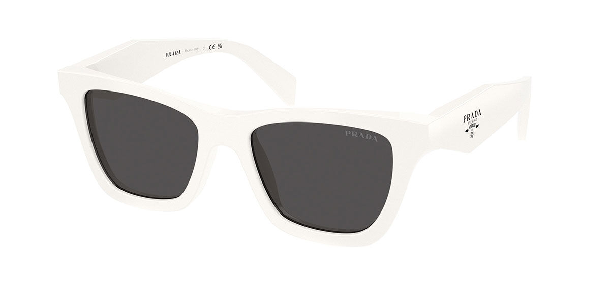 Prada PR C07SF Asian Fit 17K08Z, White frame, Dark Grey lenses