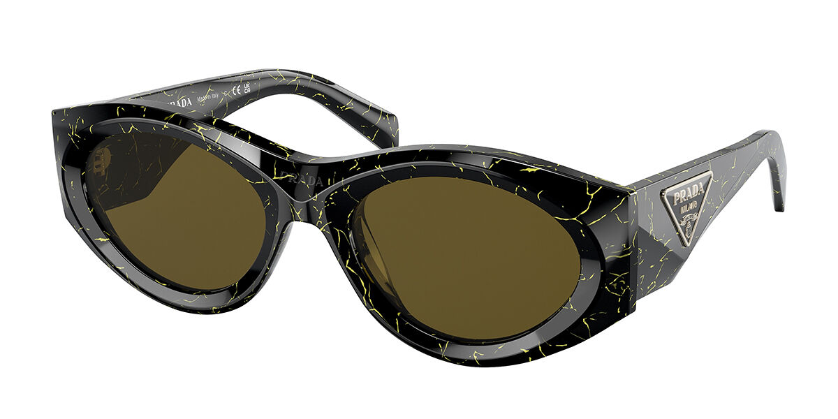 Prada PR 20ZS 19D01T, Black frame, Brown lenses