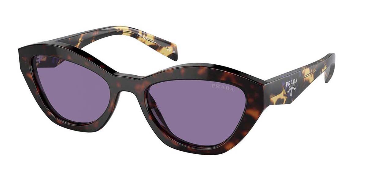 Prada PR A02SF Asian Fit 17N50B, Tortoiseshell frame, Violet Mirror Internal Silver lenses