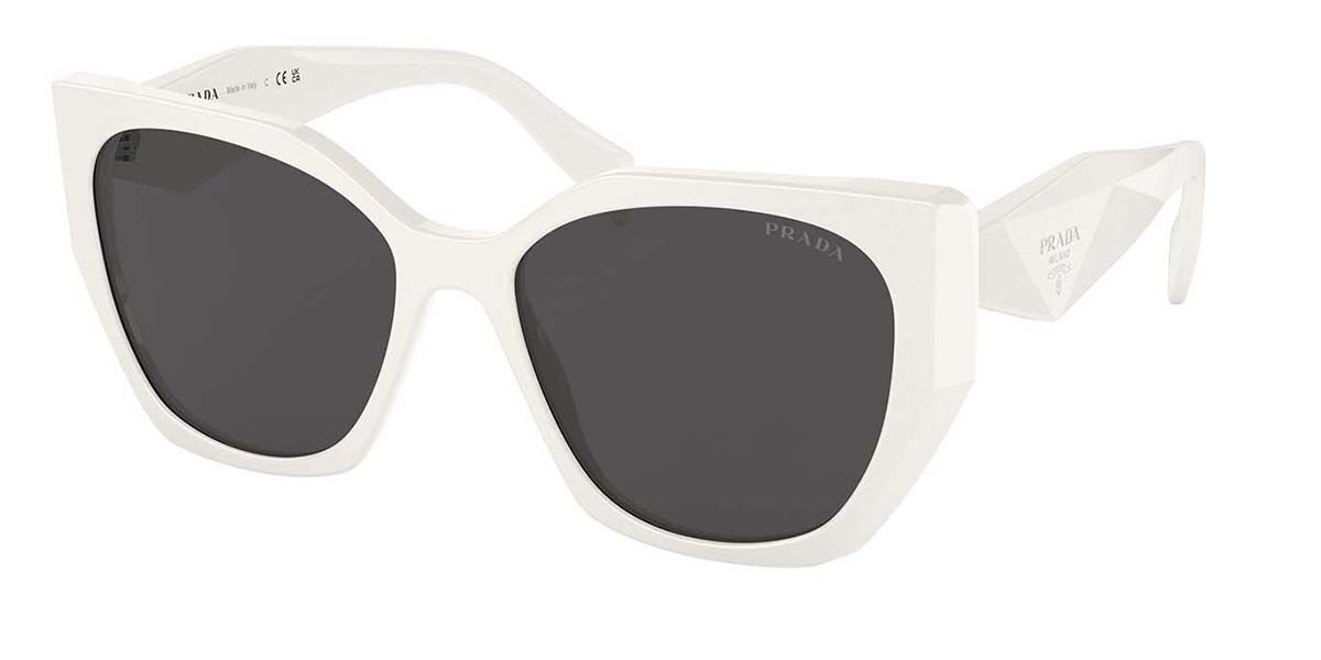 Prada PR 19ZS 1425S0, White frame, Dark Grey lenses