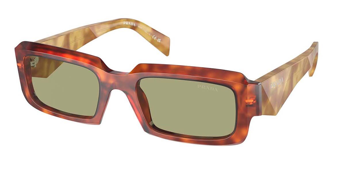 Prada PR 27ZS 11P60C, Tortoiseshell frame, Green lenses