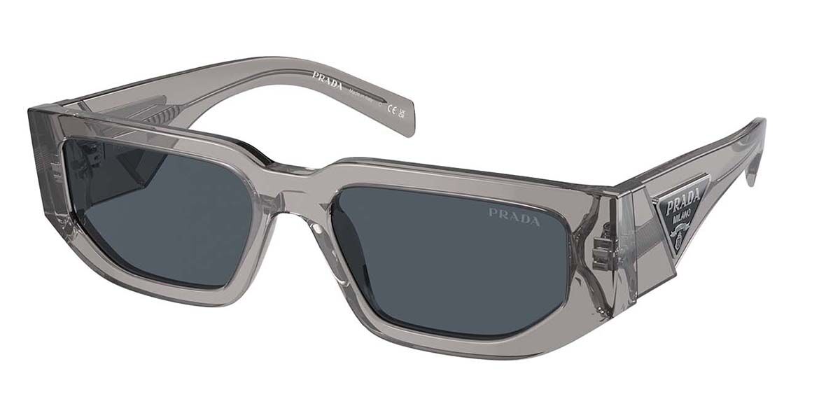 Prada PR 09ZSF Asian Fit 18S09T, Clear frame, Dark Grey lenses