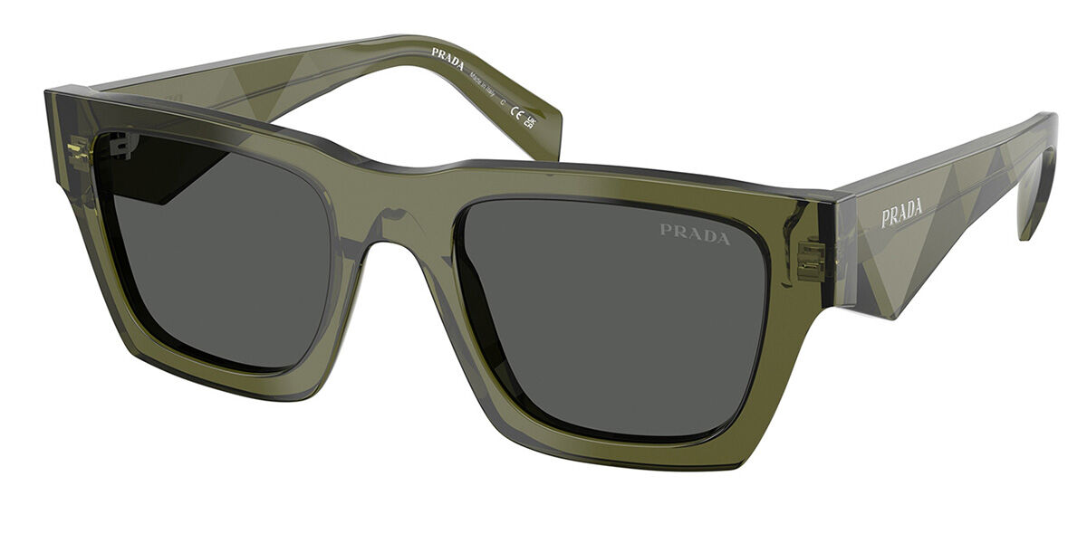 Prada PR A06SF Asian Fit 25A40L, Green frame, Dark Grey lenses
