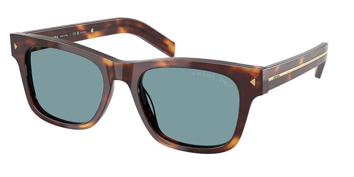 Prada PR A17S Polarized 15W04D, Tortoiseshell frame, Green Polarized lenses
