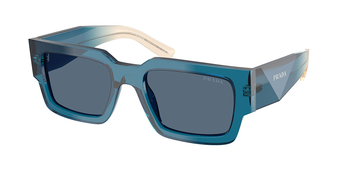 Prada PR B17SF Asian Fit 24F80S, Blue frame, Dark Blue lenses