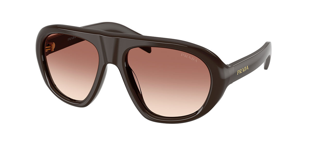 Prada PR C05S 27I70X, Brown frame, Brown With Burgundy Hue lenses