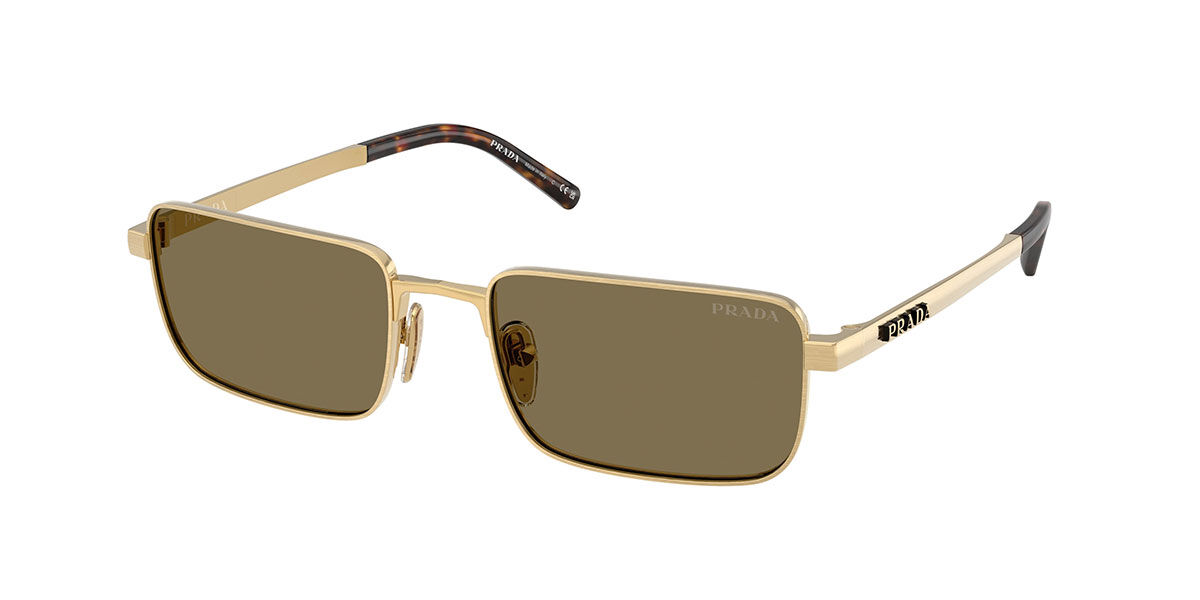 Prada PR D54S 24J90F, Gold frame, Brown lenses
