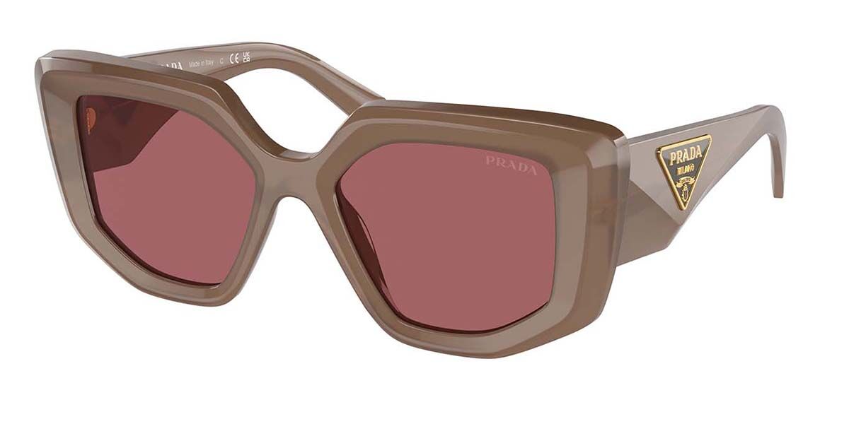 Prada PR 14ZS 11S08S, Brown frame, Dark Violet lenses