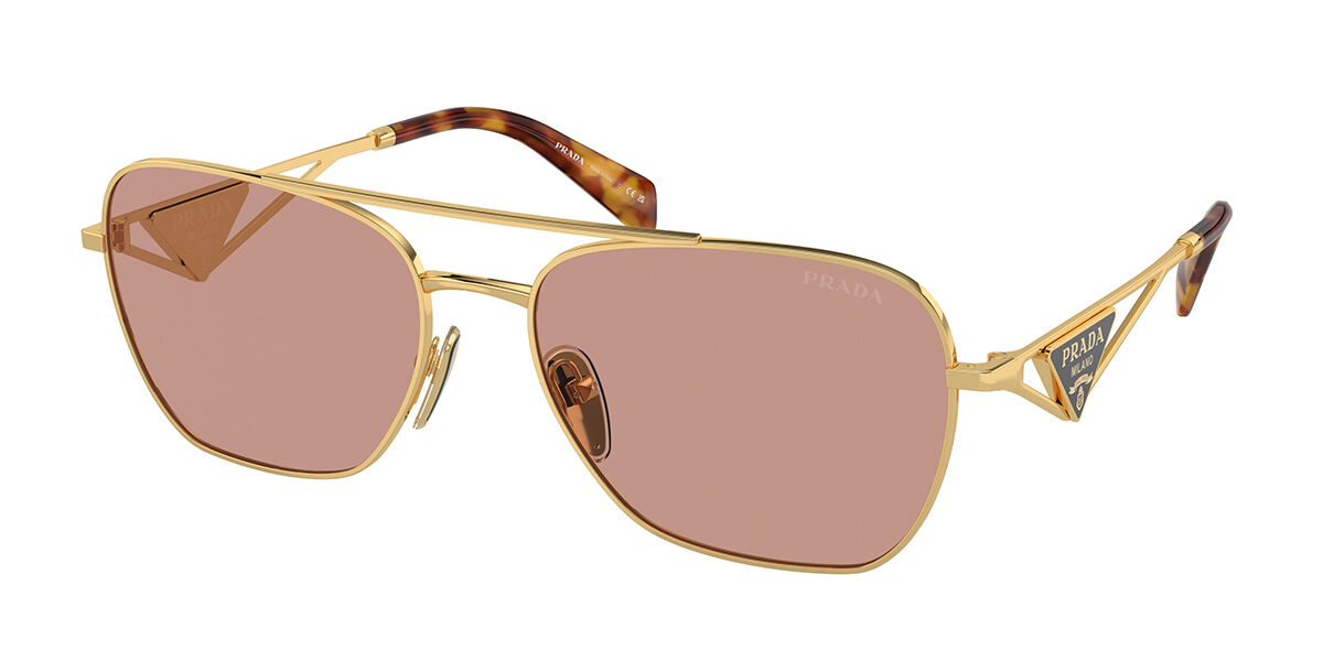 Prada PR A50S 5AK08M, Gold frame, Dark Purple lenses