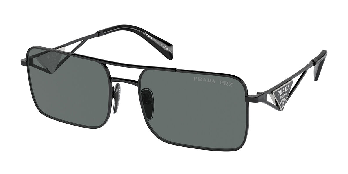Prada PR A52S Polarized 1AB5Z1, Black frame, Dark Grey Polarized lenses