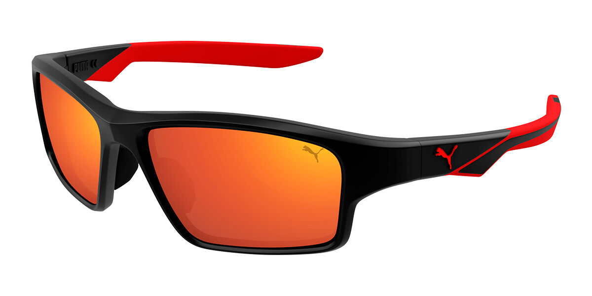 Puma PU0437S 002, Black frame, Red Mirror lenses