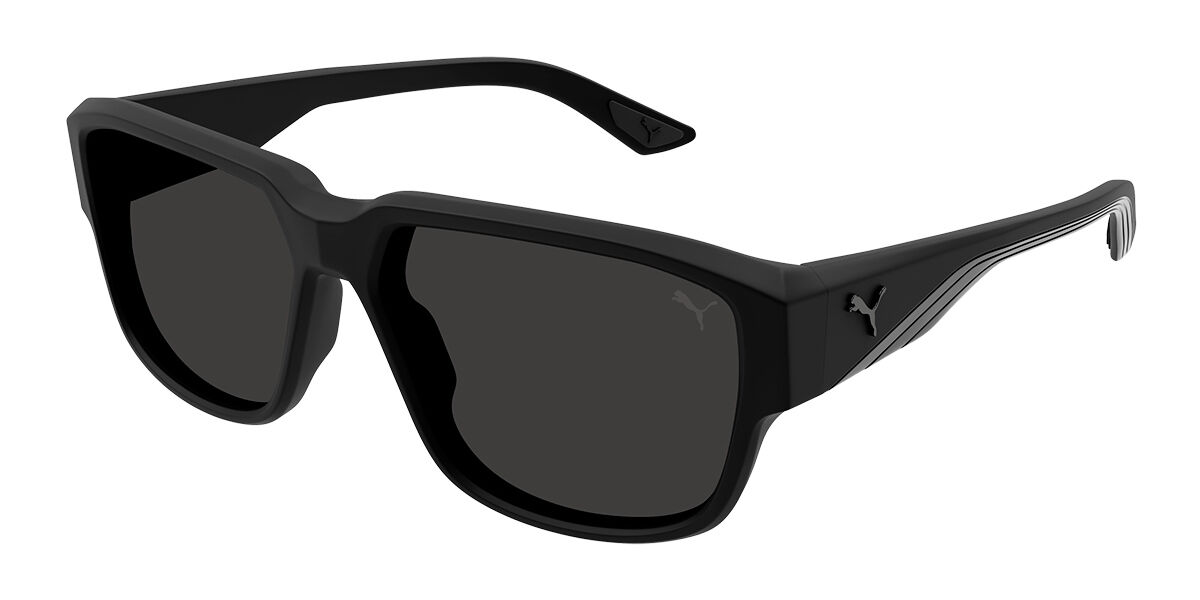Puma PU0445S Polarized 002, Black frame, Smoke Grey Polarized lenses