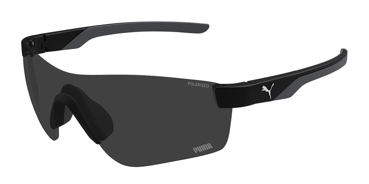 Puma PU0481S Polarized 002, Black frame, Smoke Grey Polarized lenses