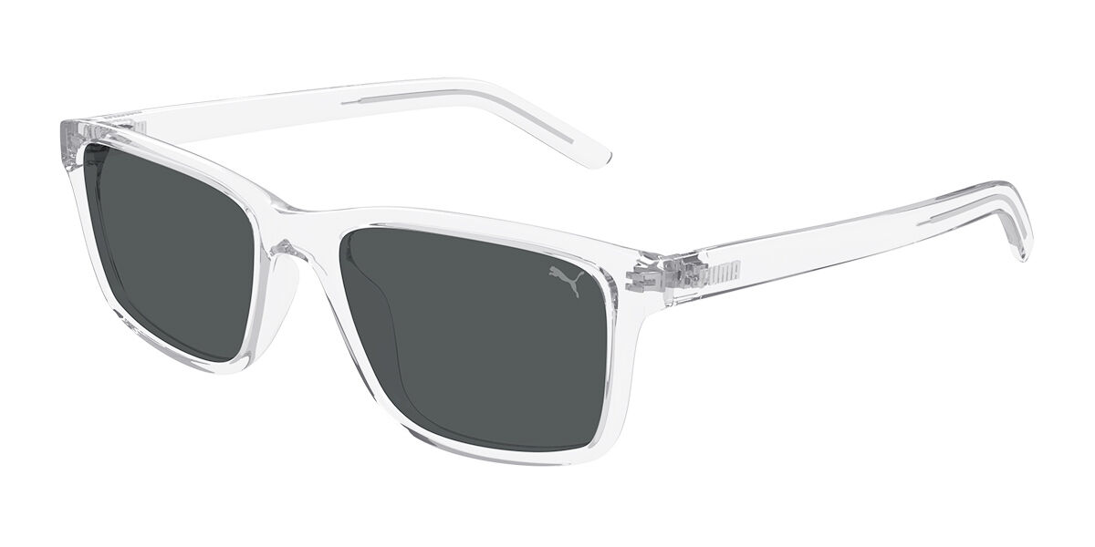 Puma PU0493S 005, Clear frame, Grey lenses