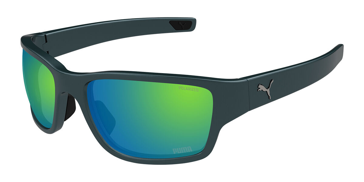 Puma PU0482S Polarized 003, Green frame, Green Mirror Polarized lenses