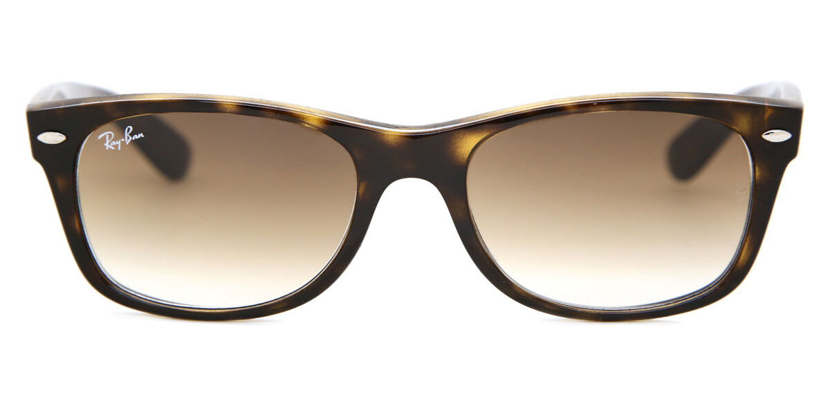 Ray-Ban RB2132 New Wayfarer 710/51, Light Havana frame, Gradient Brown lenses