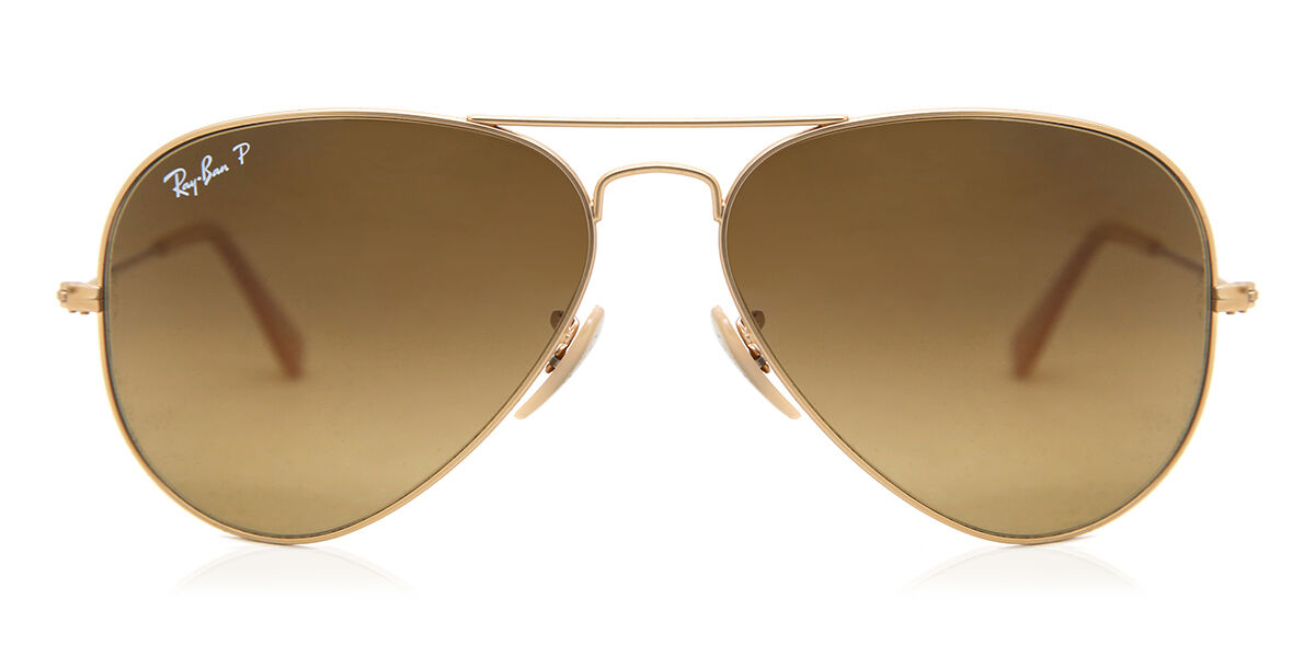 Ray-Ban RB3025 Aviator Large Metal Polarized 112/M2 Men's Sunglasses Gold Size 55