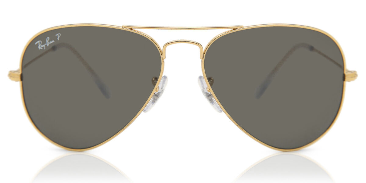 Ray-Ban RB3025 Aviator Large Metal Polarized 919648 Men's Sunglasses Gold Size 55