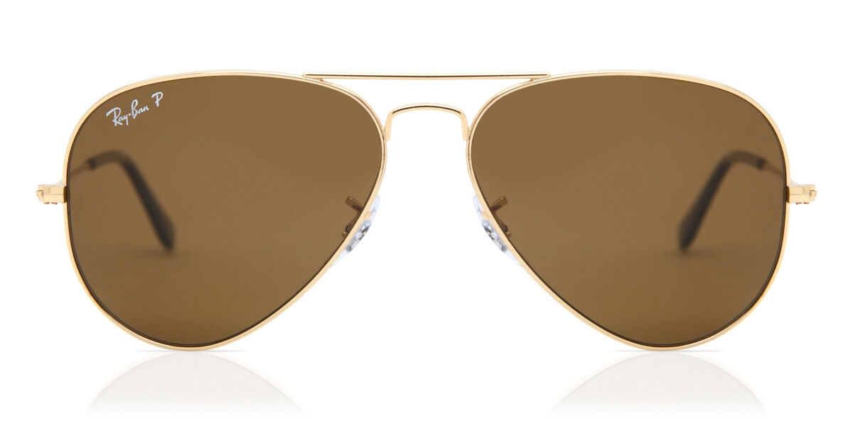 Ray-Ban RB3025 Aviator Large Metal Polarized 001/57 Men's Sunglasses Gold Size 58