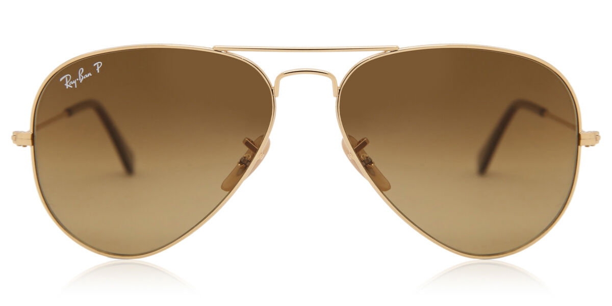 Ray-Ban RB3025 Aviator Large Metal Polarized 001/M2 Men's Sunglasses Gold Size 58