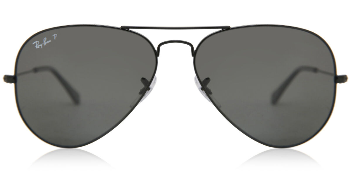 Ray-Ban RB3025 Aviator Large Metal Polarized 002/48 Men's Sunglasses Black Size 58