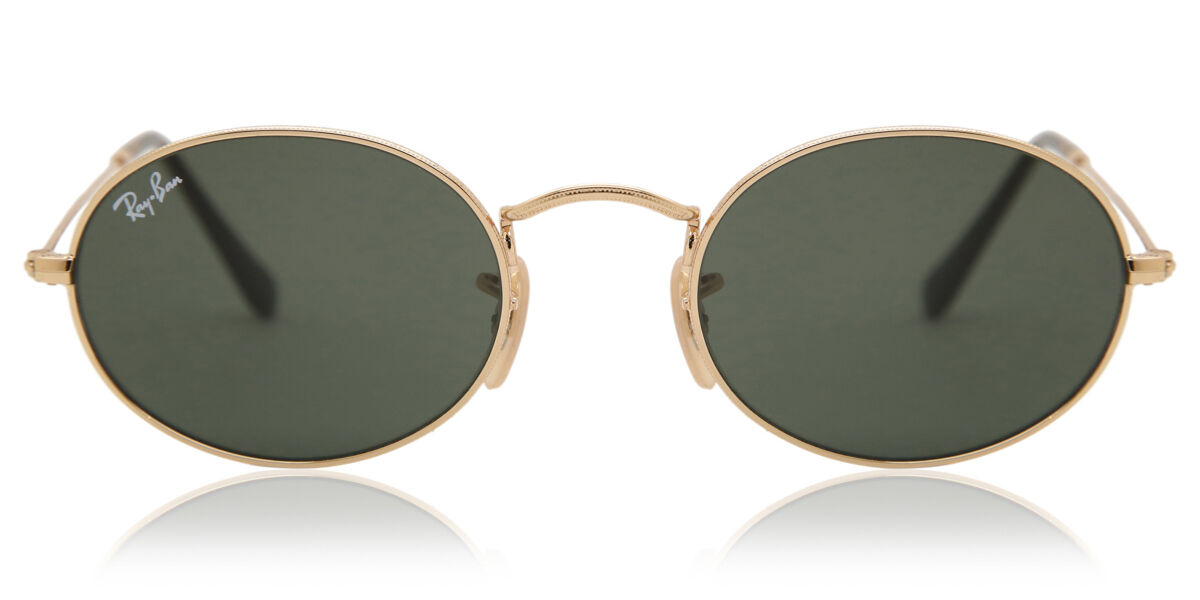 Ray-Ban RB3547N Oval Flat Lenses 001, Gold frame