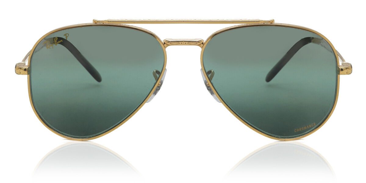 Ray-Ban RB3625 New Aviator Polarized 9196G6, Gold frame
