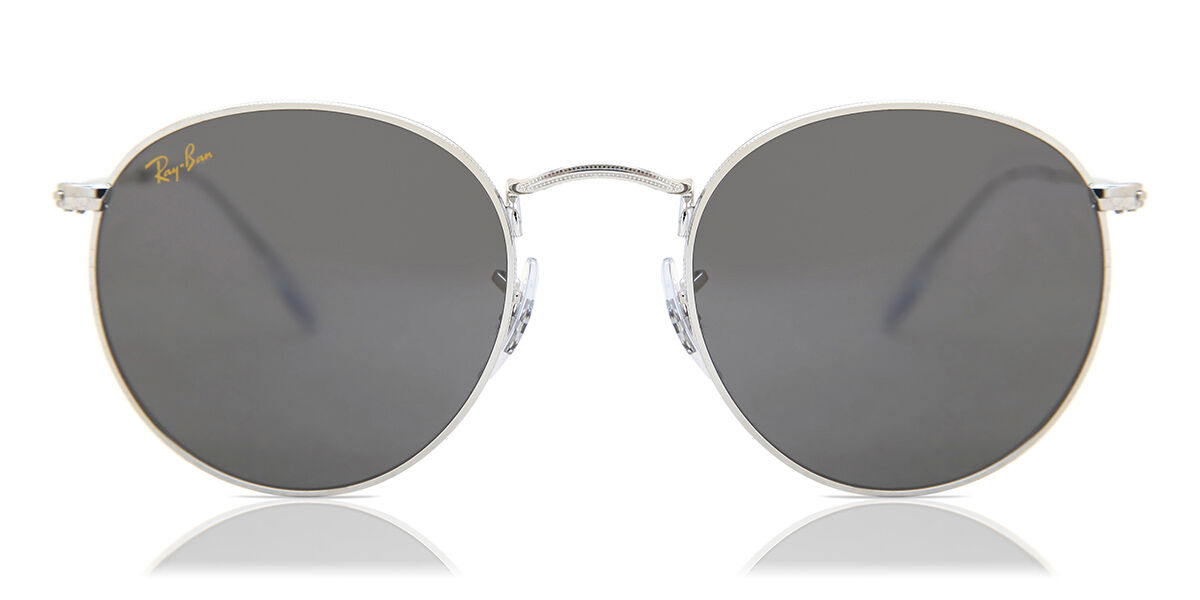 Ray-Ban RB3447 Round Metal 9198B1, Silver frame