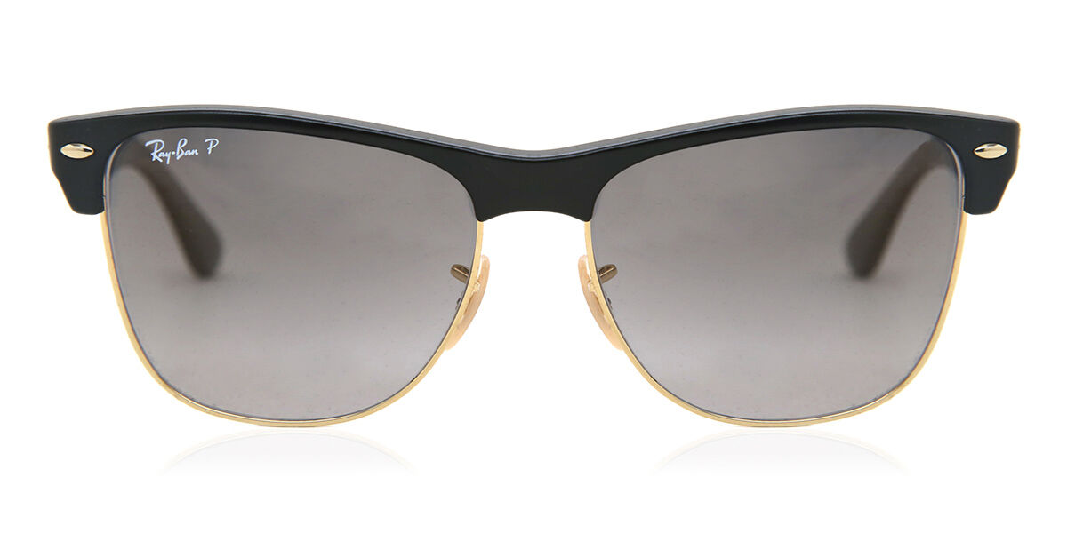 Ray-Ban RB4175 Clubmaster Oversized Flash Lenses Polarized 877/M3, Black frame