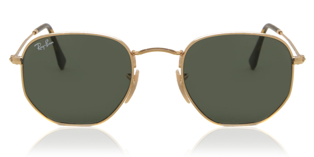 Ray-Ban RB3548N Hexagonal Metal Flat Lenses 001, Gold frame