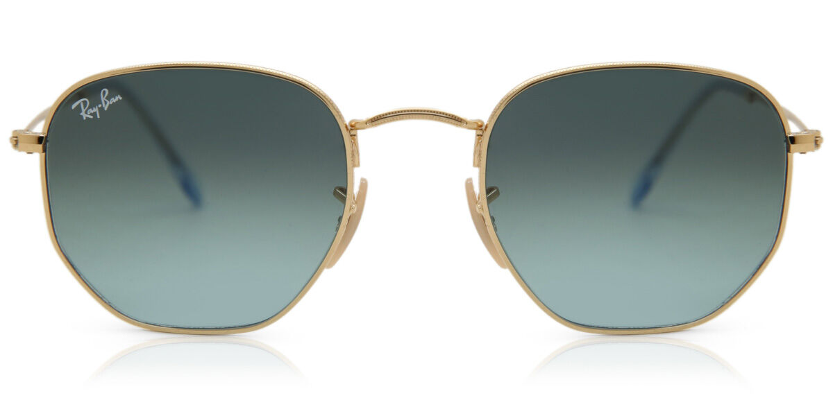 Ray-Ban RB3548N Hexagonal Metal Flat Lenses 91233M, Gold frame