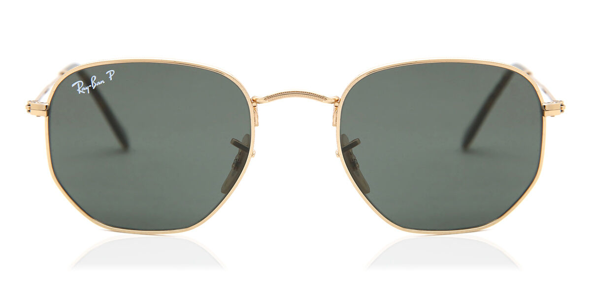 Ray-Ban RB3548N Hexagonal Metal Flat Lenses Polarized 001/58, Gold frame
