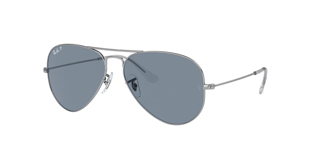 Ray-Ban RB3025 Aviator Large Metal Asian Fit Polarized 003/02, Silver frame