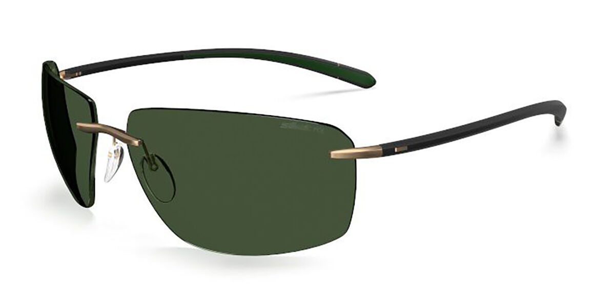 Silhouette 8727/75 7630, Black frame, Green Polarized lenses