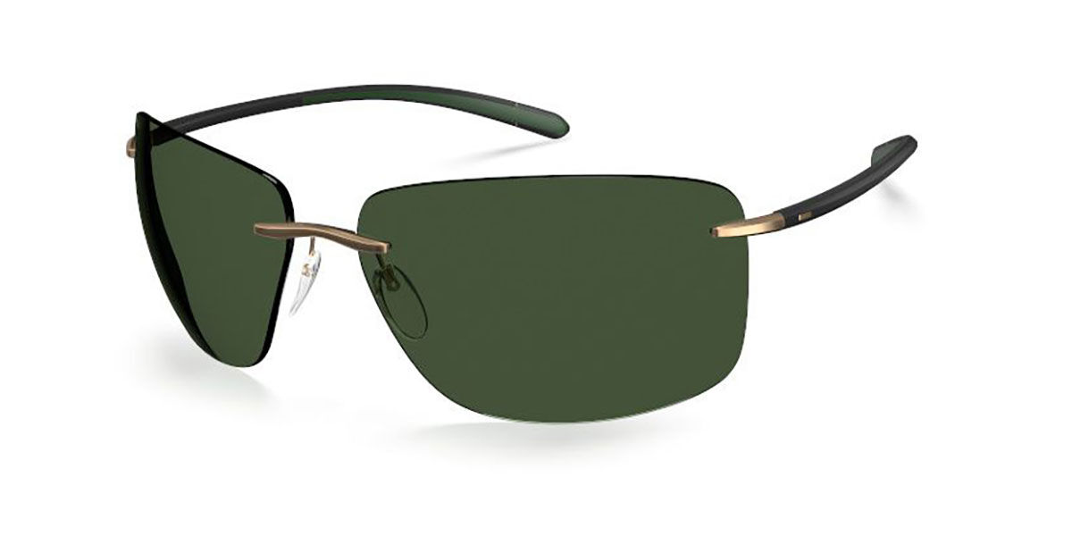 Silhouette 8728/75 7630, Black frame, Green Polarized lenses