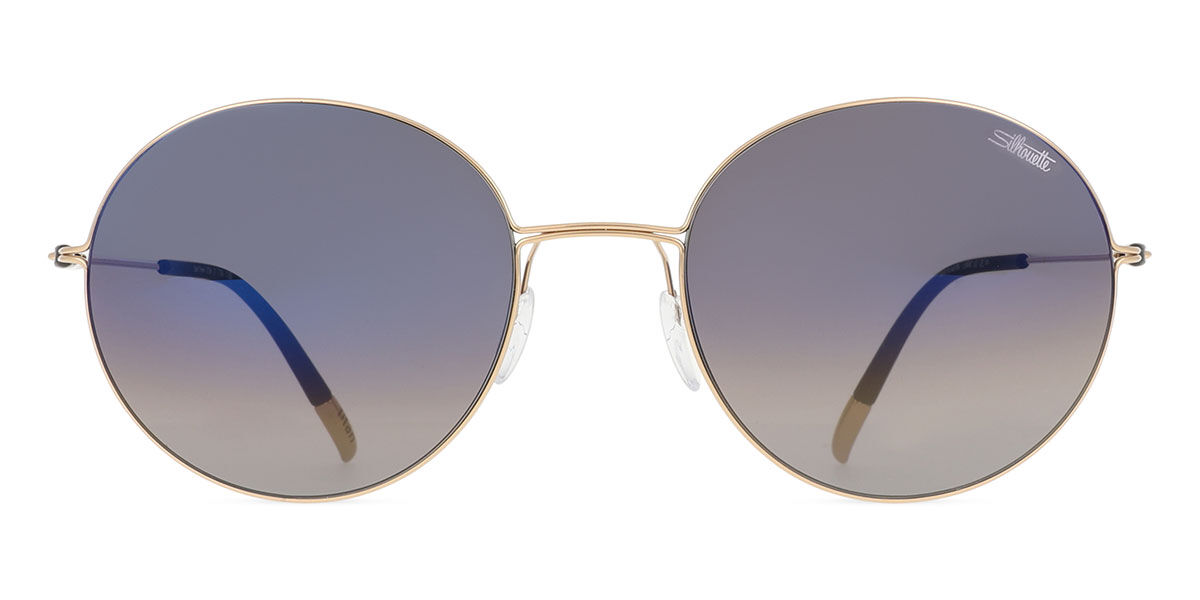 Silhouette 8736/75 7730, Gold frame, Gradient Blue Mirror lenses